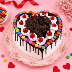 Royal Black Forest Heart Cake