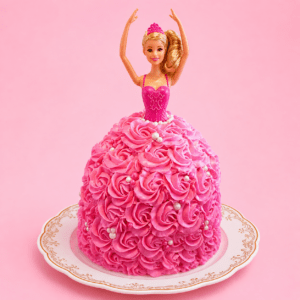 Beautiful Barbie Doll Theme Cake