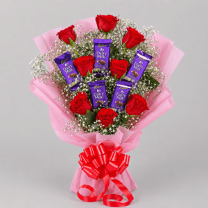 Sweetheart Roses & Choco Bliss Bouquet