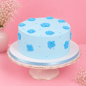 Blue Blossom Chocolate Cake