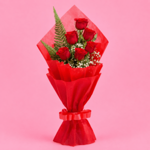 Crimson Love 6 Roses Bouquet