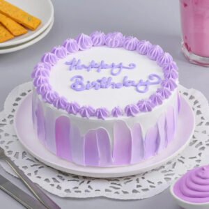 Elegant Purple Drip Birthday Cake