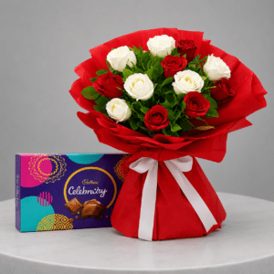 Elegant Roses Bouquet With Celebrations