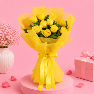 Sunny Yellow Roses Bouquet